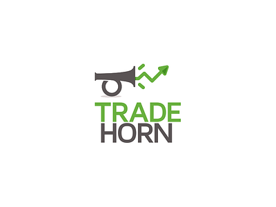 Trade Horn design green grey horm icon logo loud mark megaphone speak trade