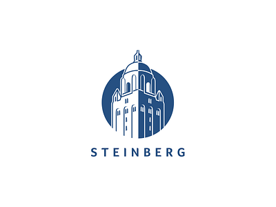 Steinberg Redesign blue bold brand college graphic lineart logo mark redesign steinberg strength tower university