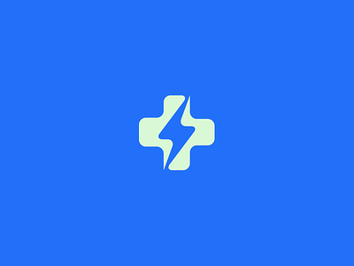 Medicine Bolt blue bolt concept cross design health icon lightning logo mark medical medicine vector