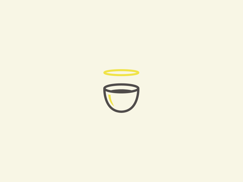 Drink Heaven iconic simplicity simple vector graphic idea design yellow icon mark logo cup drink halo heaven