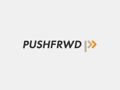 Push Frwd charcoal concept fast forward job logo mark orange push search
