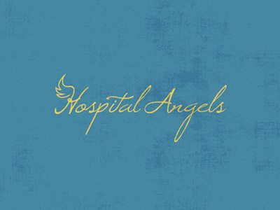 Hospital Angels angel blue care design gift health hospital logo nurture service wing yellow