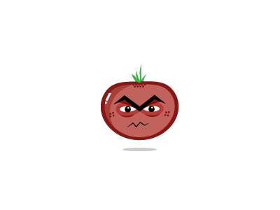 Mad Tomato black character icon logo m mad monobrow red tomato