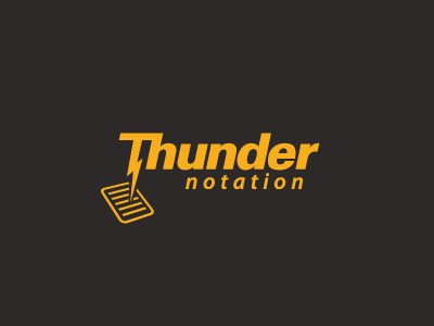 Thunder Notation bolt charcoal design dictate document flash lightning logo notation notes thunder yellow