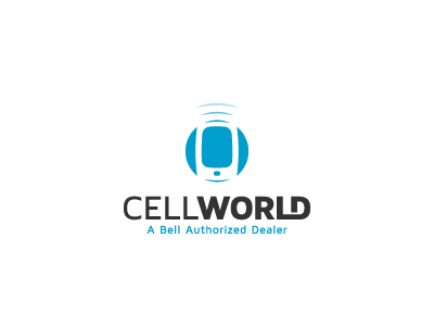 Cell World #1 blue cell connection logo mobile signal transmit type