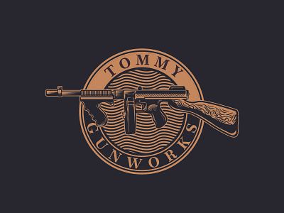 Tommy's Gunworks Logo Concept Design gun gunworks icon logo illustration logo logo design logo design branding tommy gun vector vintage design