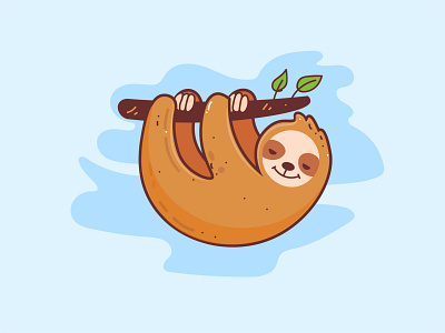 cute sloth animation design flat graphics design icon illustration illustrator logo typography vector