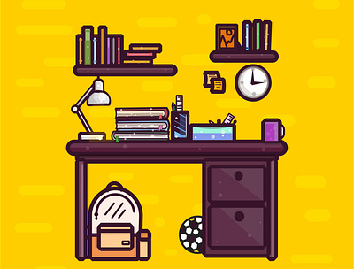 study table art design flat graphics design icon illustration illustrator logo typography vector