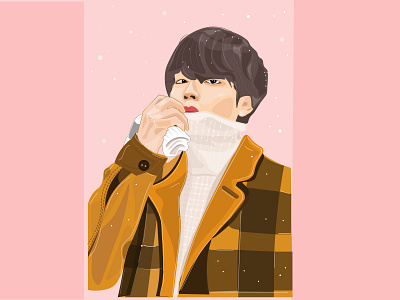 BTS "V" fanart design flat icon illustration illustrator logo vector