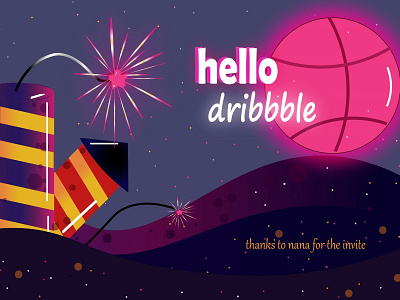 Hello dribble design illustration typography vector