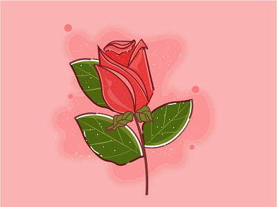 Rose design flat icon illustration logo vector