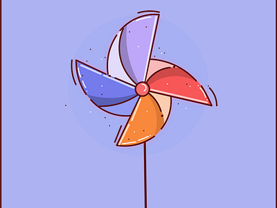 Wind design flat icon illustration logo vector