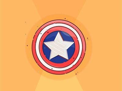 Captain america shield animation design flat icon illustration logo type typography ui vector