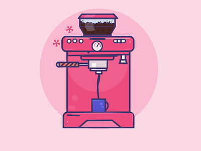 coffe machine animation design flat graphics design icon illustration illustrator logo typography vector