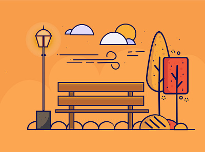 scenery💛🧡🧡🧡💛 art design flat graphic design graphics design icon illustration illustrator logo vector