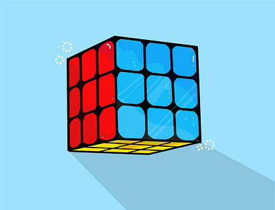 Rubik's cube art design flat graphic design graphics design icon illustration illustrator logo vector