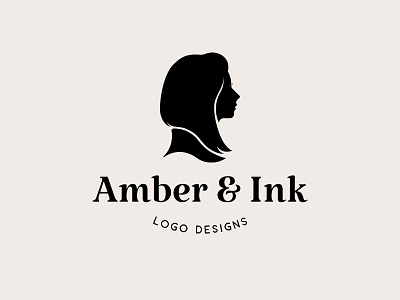 Personal brand amber and ink hair logo personal portrait self portrait silhouette woman