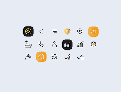 Icon set app branding design icon outline illustration ui vector