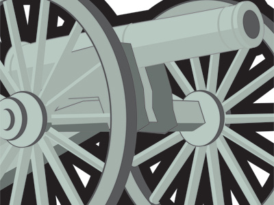 Cannonized black cannon civil war green grey patina vector