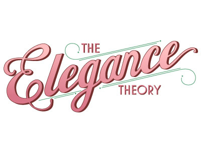 The Elegance Theory green logo logotype maroon pink type typography