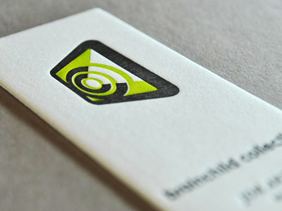 Letterpress Biz Card Deliciousness black business card green logo mark white