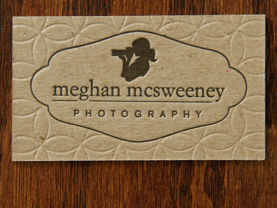 Mcsweeney Blind Embossing black business card chipboard emboss letterpress photographer