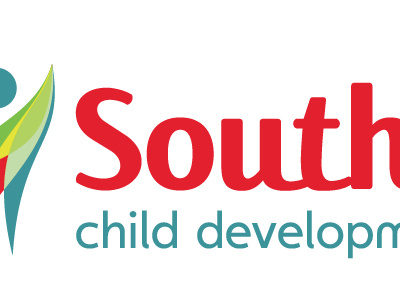 Southside Child Development Center Logo blue children green identity logo nonprofit primary red