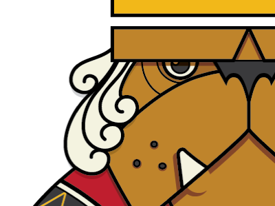 WIP Bulldog black brown bulldog dog gold illustration red