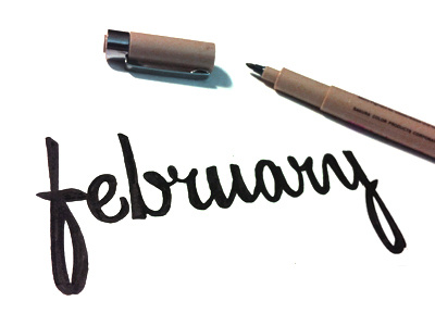 February drawn february hand typography
