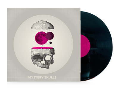Mystery Skull album color grid lines mystery pink print screen skull