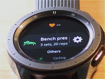 Bench press animation benchpress exercise health icon microanimation samsung watch