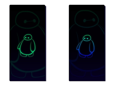 Baymax adobe xd colors design drawing glow graphic design illustration neon colors ui vector