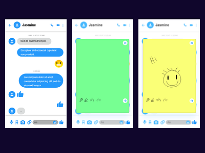 Messaging app adobe xd colors design digital drawing hand drawn icon mobile app mobile ui thoughts ui vector