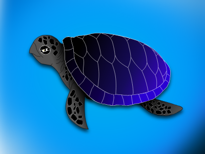 Turtle drawing blue turtle sea background art graphic design vector design illustration adobe xd colors