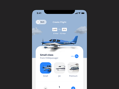 Flight Booking Service Application 🛬 aircraft airplane app astronaut booking design jet mobile app rental app renting service transfer travel ux
