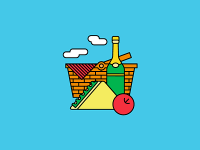 WIP - icon series apple icon pantone picnic sandwich sky vector