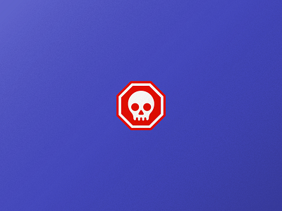 Skull icon skull sticker warning