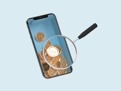 iPhone with coins