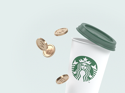Starbucks 3d 3d art c4d cinema4d coffee coin starbucks