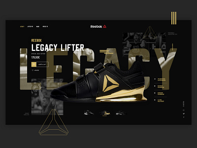 Legacy Lifter Landing page e commerce interaction design reebok ui ui design user experience user interface ux ux design web design website weightlifting