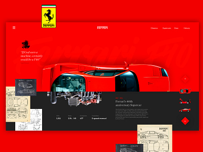 Ferrari F40 landing page ferrari interaction design landing page ui ui design user experience user interface ux ux design web design website