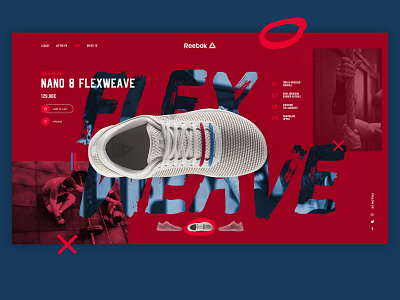 Reebok Nano 8 Flexweave Landing page design e commerce interaction design landing page reebok shoes sports ui ui design user experience user interface ux ux design web design website weightlifting