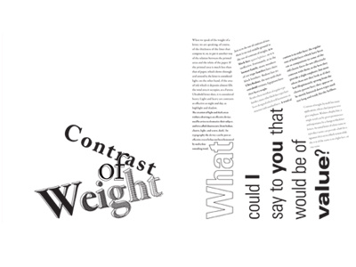 Contrast of Weight Spread body copy halftone publication simple type weight
