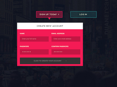 Sign up button / Hover design flat ui web