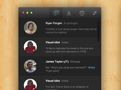 Twitter UI - Mac app dark mac twitter