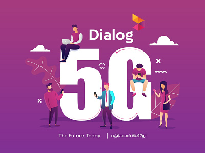 Dialog 5G Network app art branding design graphic design illustrator typography ui ux vector