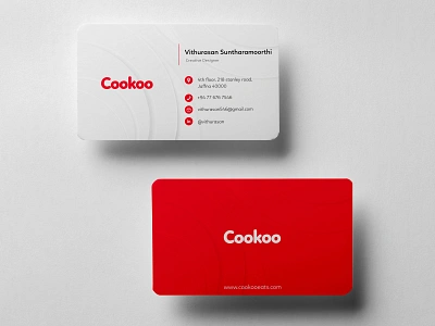 Business card of Cookooeats employee brand brand identity branding business card business card design business cards businesscard company design designer employee graphic design illustration india minimal srilanka tamil ui visiting card website