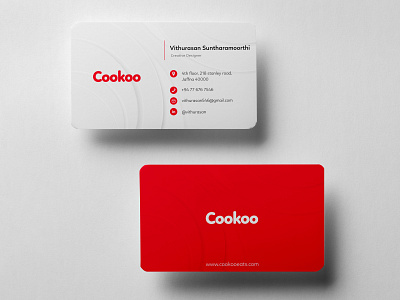 Business card of Cookooeats employee brand brand identity branding business card business card design business cards businesscard company design designer employee graphic design illustration india minimal srilanka tamil ui visiting card website