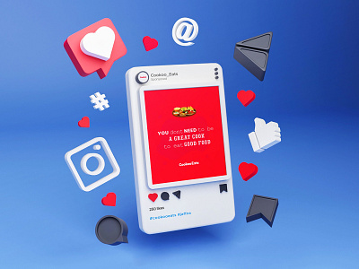 Food app social media post design