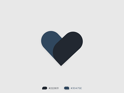 simple double color heart logo